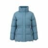 Blauwe gewatteerde Winterjas halflange warme dikke dames jassen rits zakken trendy jassen bestellen