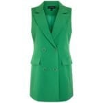 Blazer Summer groen groene lange mouwloze zonder mouwen blazer 4 knopen trendy fashion kleding blazerdress blazerjurk kopen bestellen-Photoroom