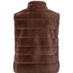 Body Warmer Faux Fur bruin bruine korte zachte warme bodywarmers vegan fur rits vesten winter musthaves achter-Photoroom