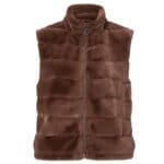 Body Warmer Faux Fur bruin bruine korte zachte warme bodywarmers vegan fur rits vesten winter musthaves1-Photoroom