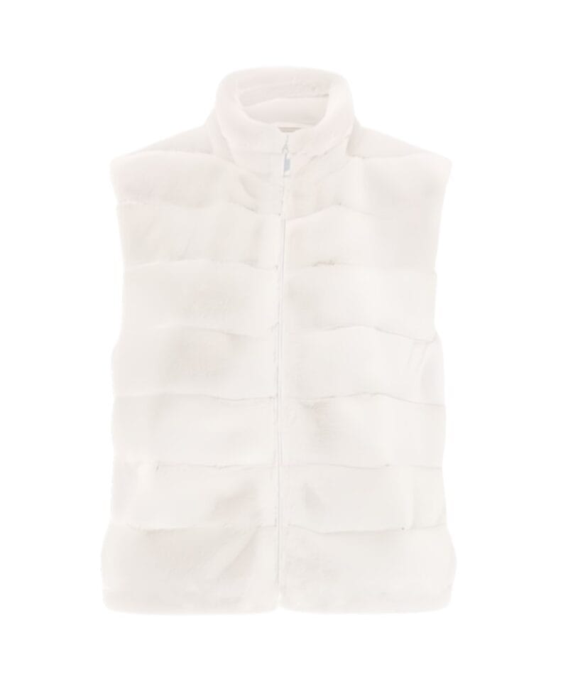 Body Warmer Faux Fur off-white wit witte korte zachte warme bodywarmers vegan fur rits vesten winter musthaves1-Photoroom