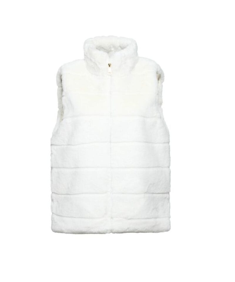 Body Warmer Faux Fur wit witte korte zachte warme bodywarmers vegan fur rits vesten winter musthaves1