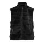 Body Warmer Faux Fur zwart zwarte korte zachte warme bodywarmers vegan fur rits vesten winter musthaves