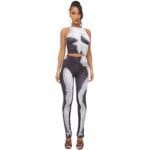 Broek & Top Merre festival kleding set lange stretch broek bijpassende top met print dames kleding trendy fashion kopen bestellen -Photoroom