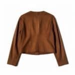 Bruin Suedine Jasje Fringe bruine korte dames jasjes vesten met gouden knopen en franjes suede feel trendy kleding dames kopen bestellen fashion achter