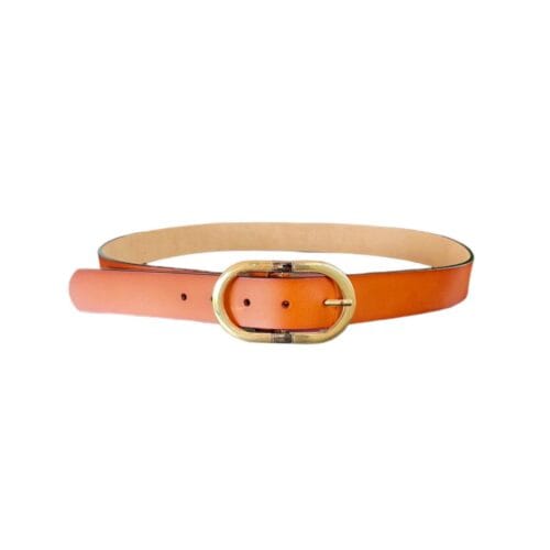 Cognac Leren Riem Gouden Gesp cognac italiaans leren riemen ceinturen leer kopen bestellen dames