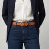 Cognac Leren Riem Gouden Gesp cognac italiaans leren riemen ceinturen leer kopen bestellen dames model