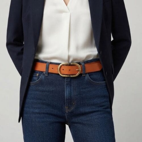 Cognac Leren Riem Gouden Gesp cognac italiaans leren riemen ceinturen leer kopen bestellen dames model