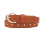 Dunne Leren Riem Zilveren Studs Cognac-Leren-Riem-Zilveren-Studs-leer-riemen-zilver-beslag-trendy-chique-ceinturen-kopen-bestellen-1