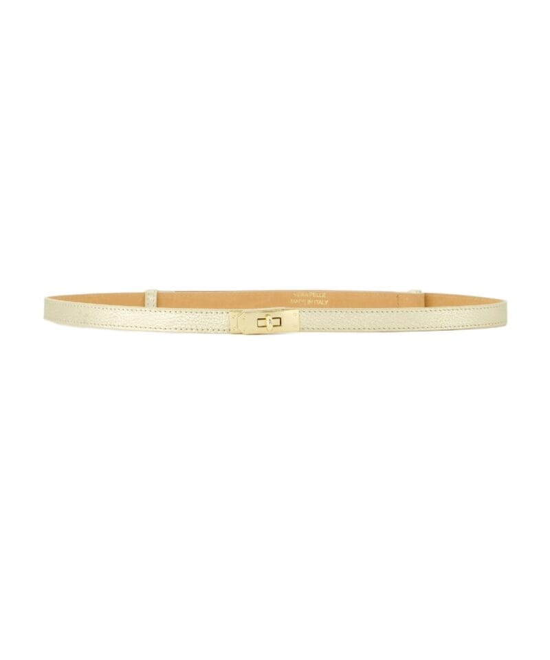 Gouden Leren Riem Gouden Draaislot trendy verstelbare dunne leer dames riemen elegante riemen ceinturen