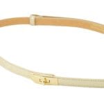 Gouden Leren Riem Gouden Draaislot trendy verstelbare dunne leer dames riemen elegante riemen ceinturen detail