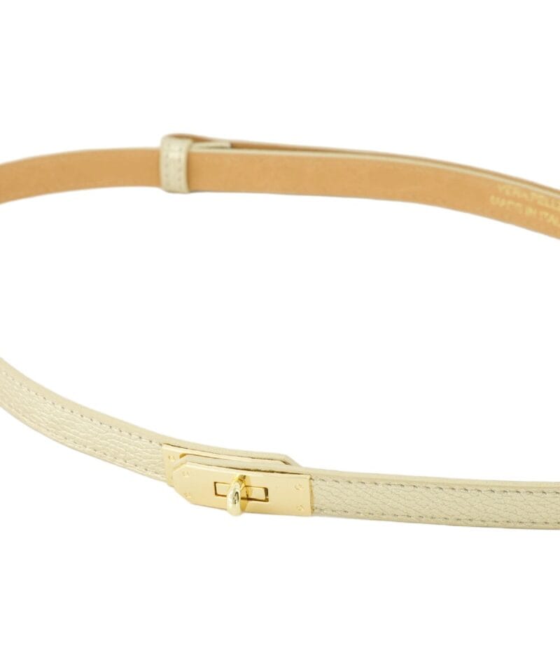 Gouden Leren Riem Gouden Draaislot trendy verstelbare dunne leer dames riemen elegante riemen ceinturen detail