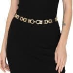 Gouden Schakelriem Classy zwart zwarte schakelriemen ceinturen mentale schakels elastiek riemen kopen bestellen model