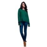Groene-Trui-Billy -groen groene-dames-truien-kabel-gebreid-met-wijde-mouwen-en-streep-fashion-sweaters-online-kopen-warme truien-Photoroom