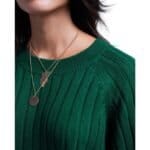 Groene-Trui-Billy -groen groene-dames-truien-kabel-gebreid-met-wijde-mouwen-en-streep-fashion-sweaters-online-kopen-warme truien detail-Photoroom