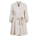 Jurk Summer Love beige-zand-taupe-hemdjurk-leuke-lange-mouwen-katoenen-jurk-tailleband-fashion-kleding-dames-kopen-bestellen-online -Photoroom