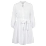 Jurk Summer Love witte-wit-zomer-katoenen-hemdjurk-leuke-lange-mouwen-katoenen-jurk-tailleband-fashion-kleding-dames-kopen-bestellen -Photoroom