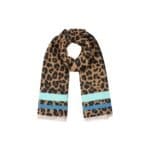 Leopard Sjaal Gekleurde Strepen-camel-zwarte-Panter-Sjaal-met-blauwe-Strepen-unieke-sjaals-kopen-bestellen-yehwang