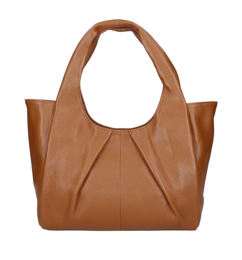 Leren Handtas Brigida donker cognac leer handtassen schoudertassen drievaks kopen bestellen chique