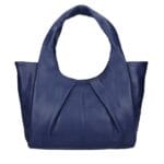 Leren Handtas Brigida jeansblauw blauw blauwe leer handtassen schoudertassen drievaks kopen bestellen chique