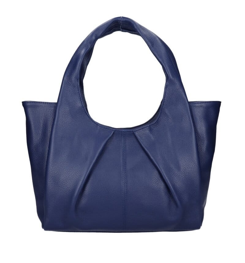 Leren Handtas Brigida jeansblauw blauw blauwe leer handtassen schoudertassen drievaks kopen bestellen chique