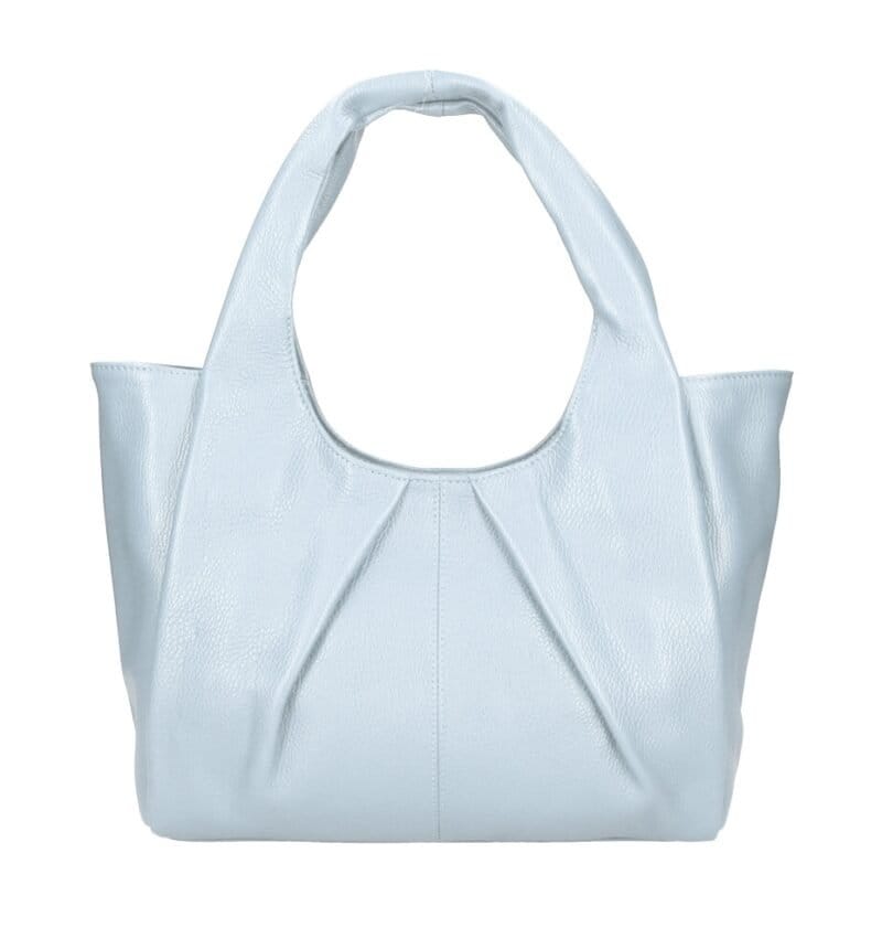 Leren Handtas Brigida licht blauw blauwe leer handtassen schoudertassen drievaks kopen bestellen chique