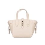 Leren Handtas Calista beige stevige kleine trendy leer schoudertassen goud beslag chique kopen bestellen-Photoroom