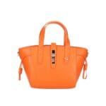 Leren Handtas Calista oranje orange stevige kleine trendy leer schoudertassen goud beslag chique kopen bestellen-Photoroom