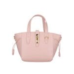 Leren Handtas Calista poederroze roze stevige kleine trendy leer schoudertassen goud beslag chique kopen bestellen-Photoroom