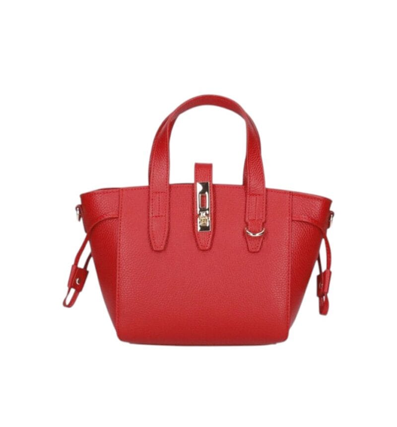 Leren Handtas Calista rood rode stevige kleine trendy leer schoudertassen goud beslag chique kopen bestellen-Photoroom