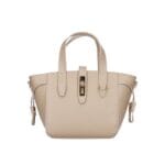 Leren Handtas Calista taupe stevige kleine trendy leer schoudertassen goud beslag chique kopen bestellen-Photoroom