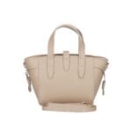 Leren Handtas Calista taupe stevige kleine trendy leer schoudertassen goud beslag chique kopen bestellen achter-Photoroom