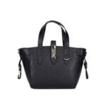 Leren Handtas Calista zwart zwarte stevige kleine trendy leer schoudertassen goud beslag chique kopen bestellen-Photoroom