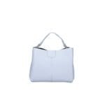 Leren Handtas Clelia Licht blauw blauwe stevige chique leer handtassen schoudertassen zilver beslag dames tassen kopen bestellen
