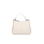 Leren Handtas Clelia beige stevige chique leer handtassen schoudertassen zilver beslag dames tassen kopen bestellen