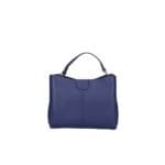 Leren Handtas Clelia jeansblauw blauwe stevige chique leer handtassen schoudertassen zilver beslag dames tassen kopen bestellen