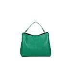 Leren Handtas Clelia petrol petroliumgreen groen stevige chique leer handtassen schoudertassen zilver beslag dames tassen kopen bestellen