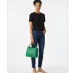 Leren Handtas Clelia petrol petroliumgreen groen stevige chique leer handtassen schoudertassen zilver beslag dames tassen kopen bestellen model
