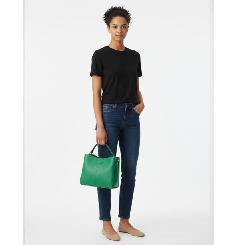 Leren Handtas Clelia petrol petroliumgreen groen stevige chique leer handtassen schoudertassen zilver beslag dames tassen kopen bestellen model