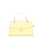 Leren Handtas Fulvia lichtgeel gele citroengeel kleine leren handtas flap goud beslag lang hengsel dames italiaans chique-Photoroom