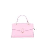 Leren Handtas Fulvia snoeproze lichtroze roze kleine leren handtas flap goud beslag lang hengsel dames italiaans chique-Photoroom