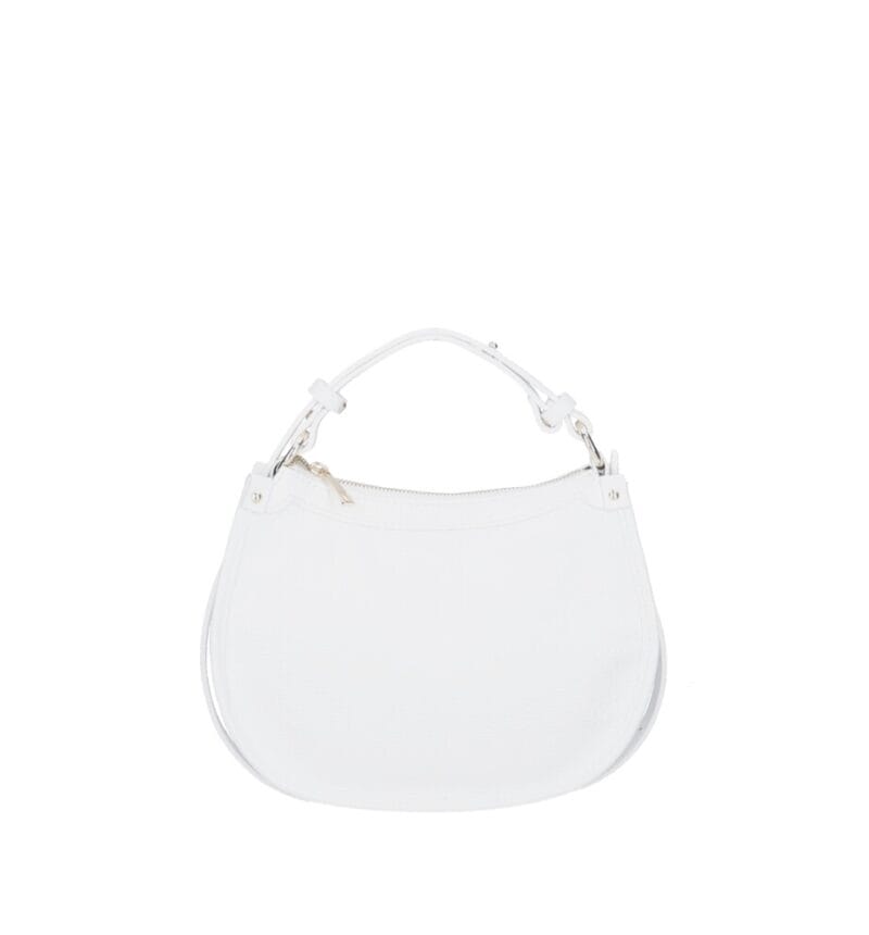 Leren Handtas Nuccia wit witte half ronde schoudertas chique trendy dames tassen leer kopen