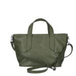 Leren Handtas Raquel leger groen groene trendy zacht leren damses handtassen lang hengsel italiaans leder chique kopen achterkant