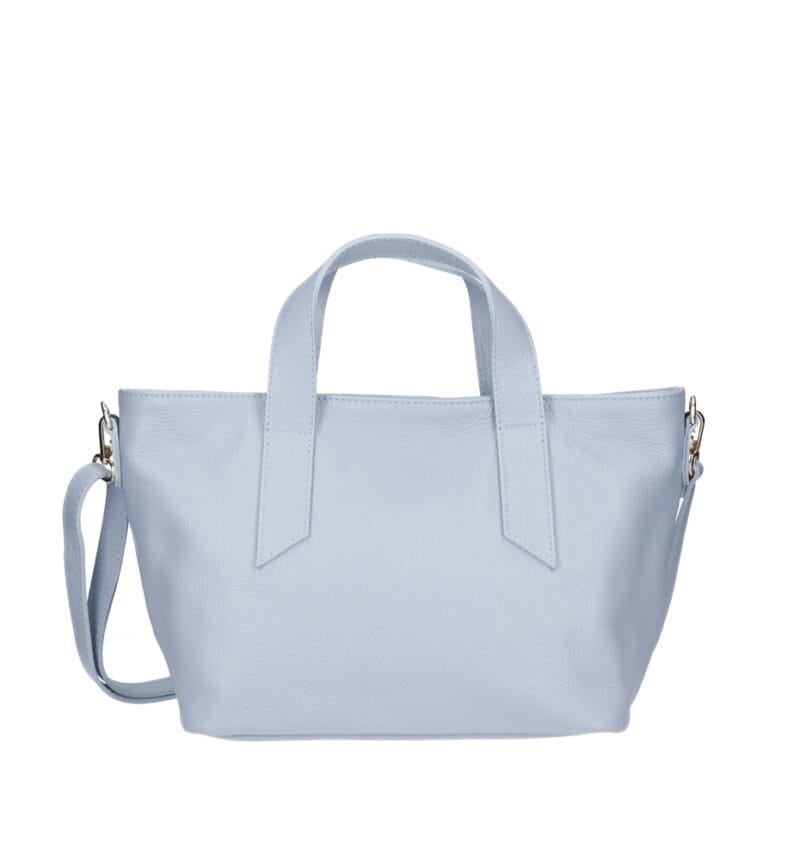Leren Handtas Raquel licht blauw baby blauwe trendy zacht leren damses handtassen lang hengsel italiaans leder chique kopen