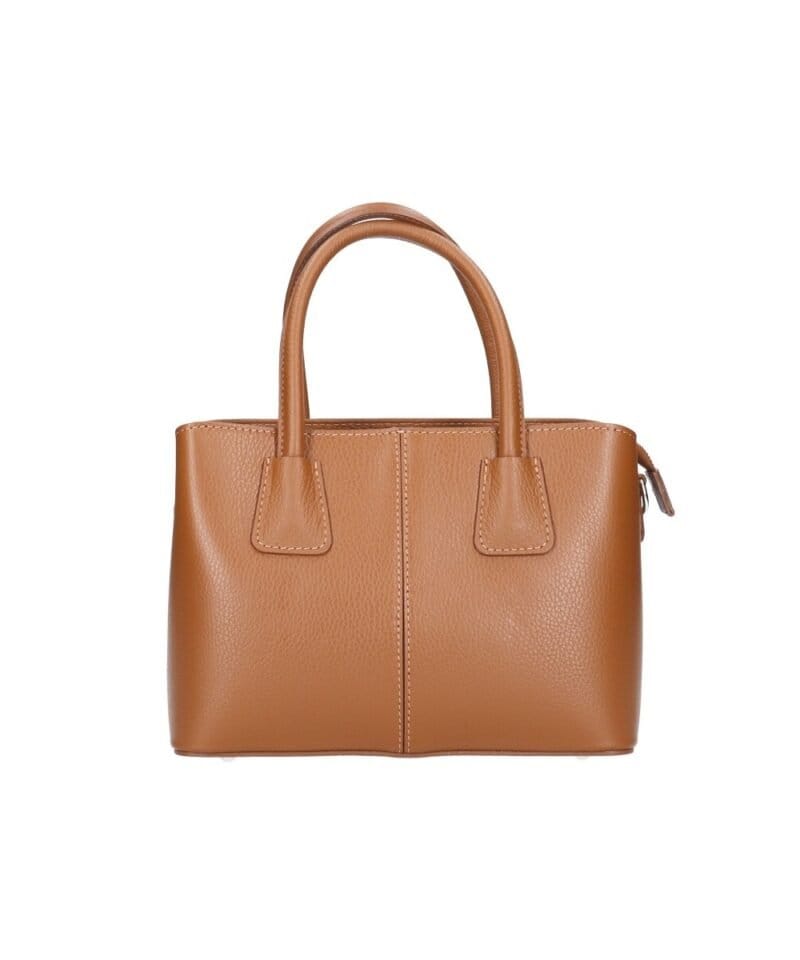 Leren Handtas Sydney cognac stevige leer handtassen schoudertassen dames kopen bestellen