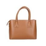 Leren Handtas Sydney cognac stevige leer handtassen schoudertassen dames kopen bestellen achterkant