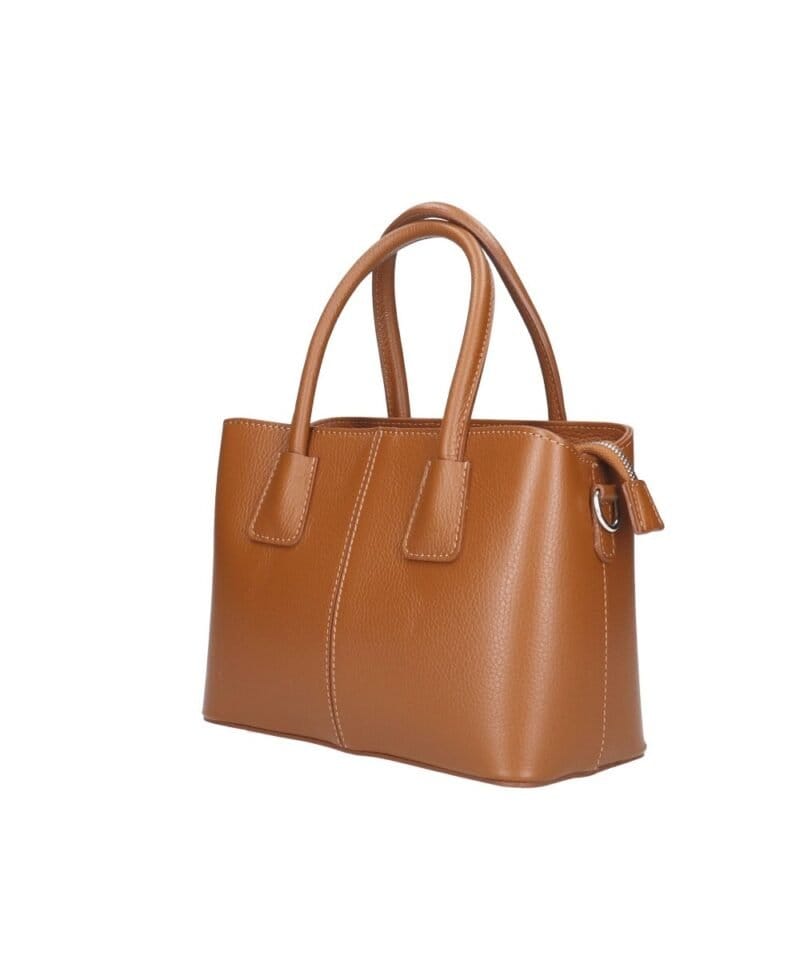 Leren Handtas Sydney cognac stevige leer handtassen schoudertassen dames kopen bestellen zij