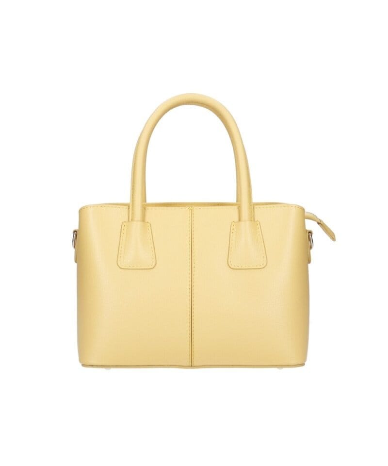 Leren Handtas Sydney kanariegeel gele stevige leer handtassen schoudertassen dames kopen bestellen