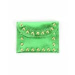 Leren Portemonnee Metallic Studs groen groene portemonnees gouden studs trendy etuis kopen bestellen