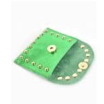 Leren Portemonnee Metallic Studs groen groene portemonnees gouden studs trendy etuis kopen bestellen open